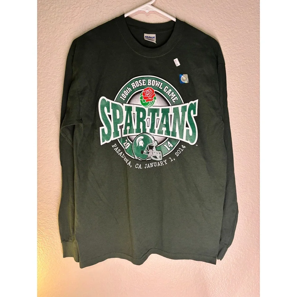 Michigan State Spartans 100th Rose Bowl Game‎ Long Sleeve Shirt Men's M NWT